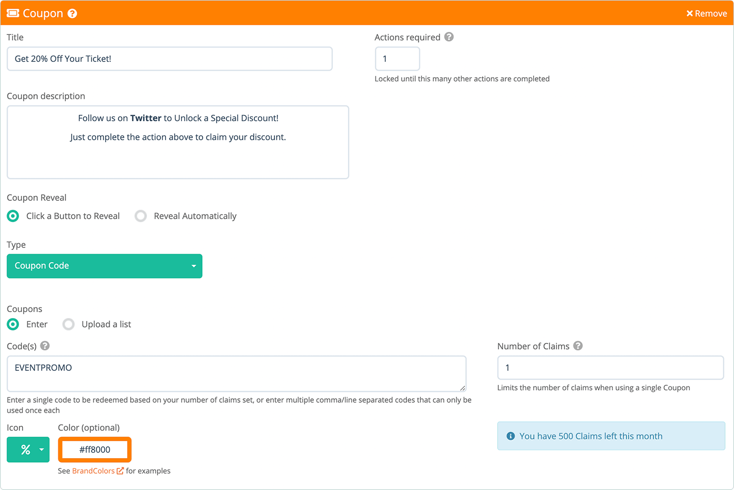 Set up your Eventbrite promo code