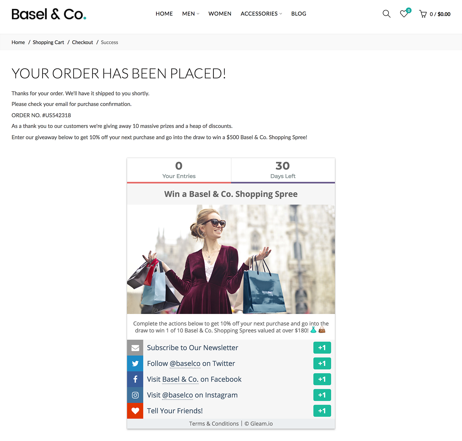 using gleam to give out shopify discount codes