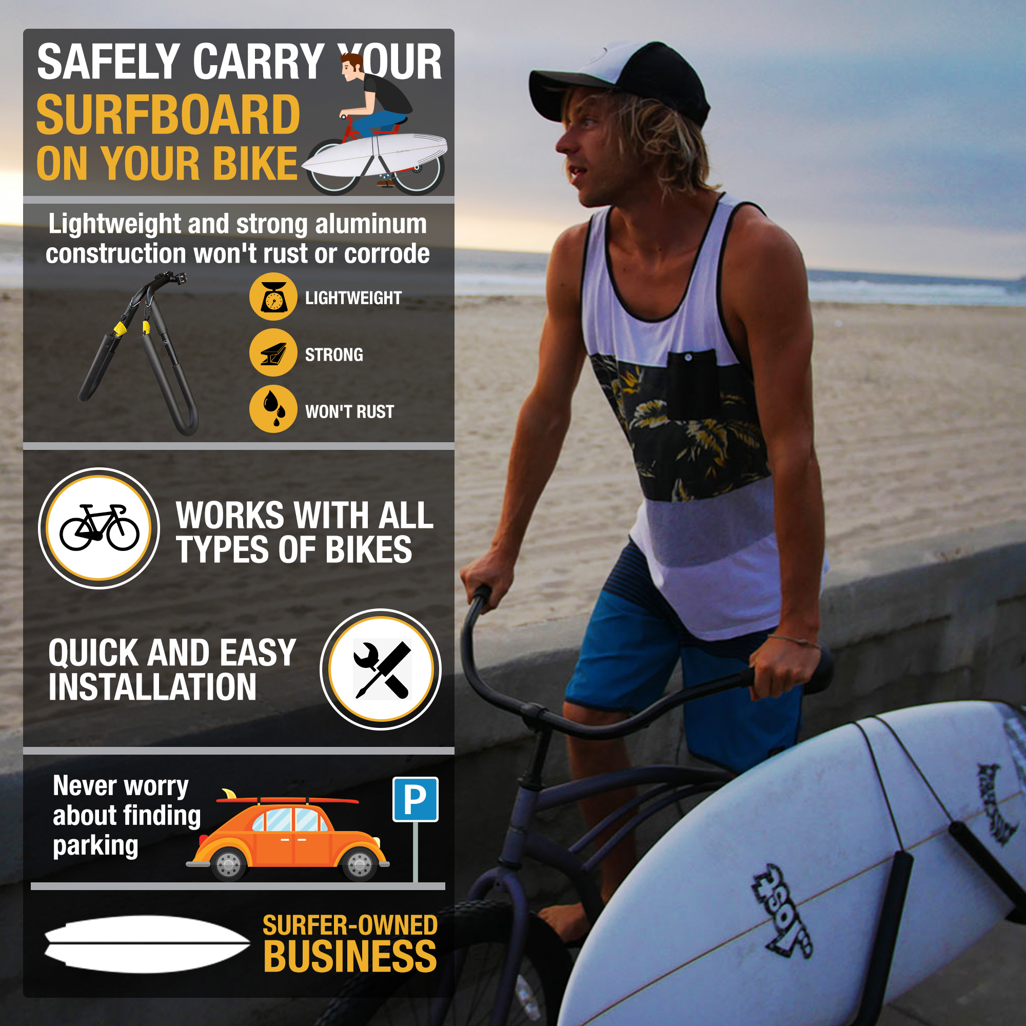 Win a Surfboard Bike Rack from Ho Stevie!
