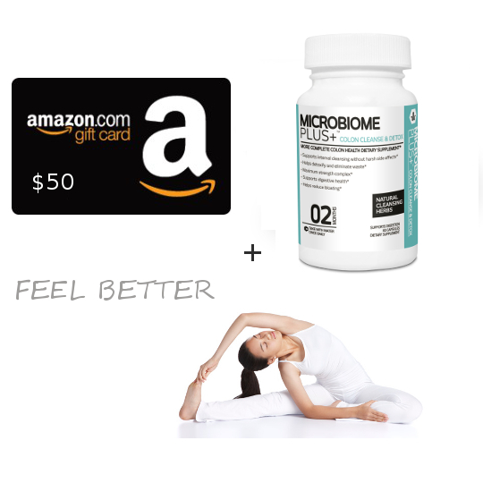 $50 Amazon Gift Card and 3 Months of Microbiome Plus Colon Cleanse
